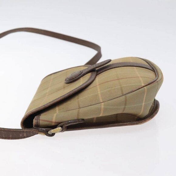 Burberrys Nova Check Shoulder Bag Canvas Beige Gold Auth BA2319 - Picture 6 of 16